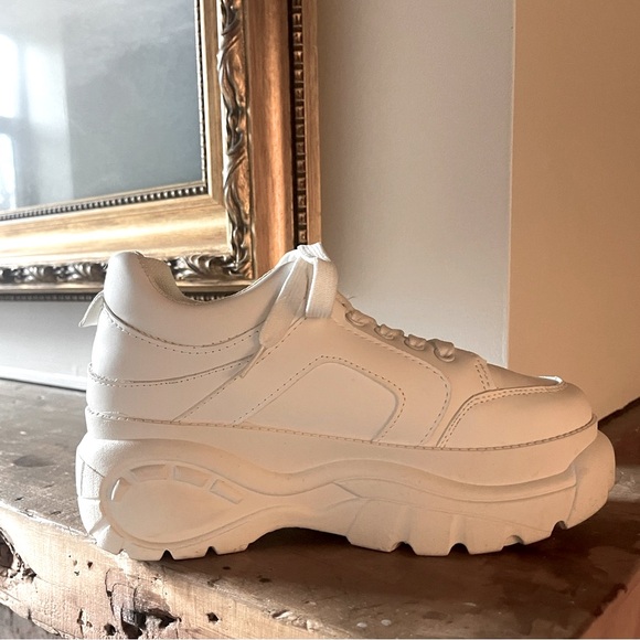 White Chunky Dad Platform Sneakers - Picture 4 of 5